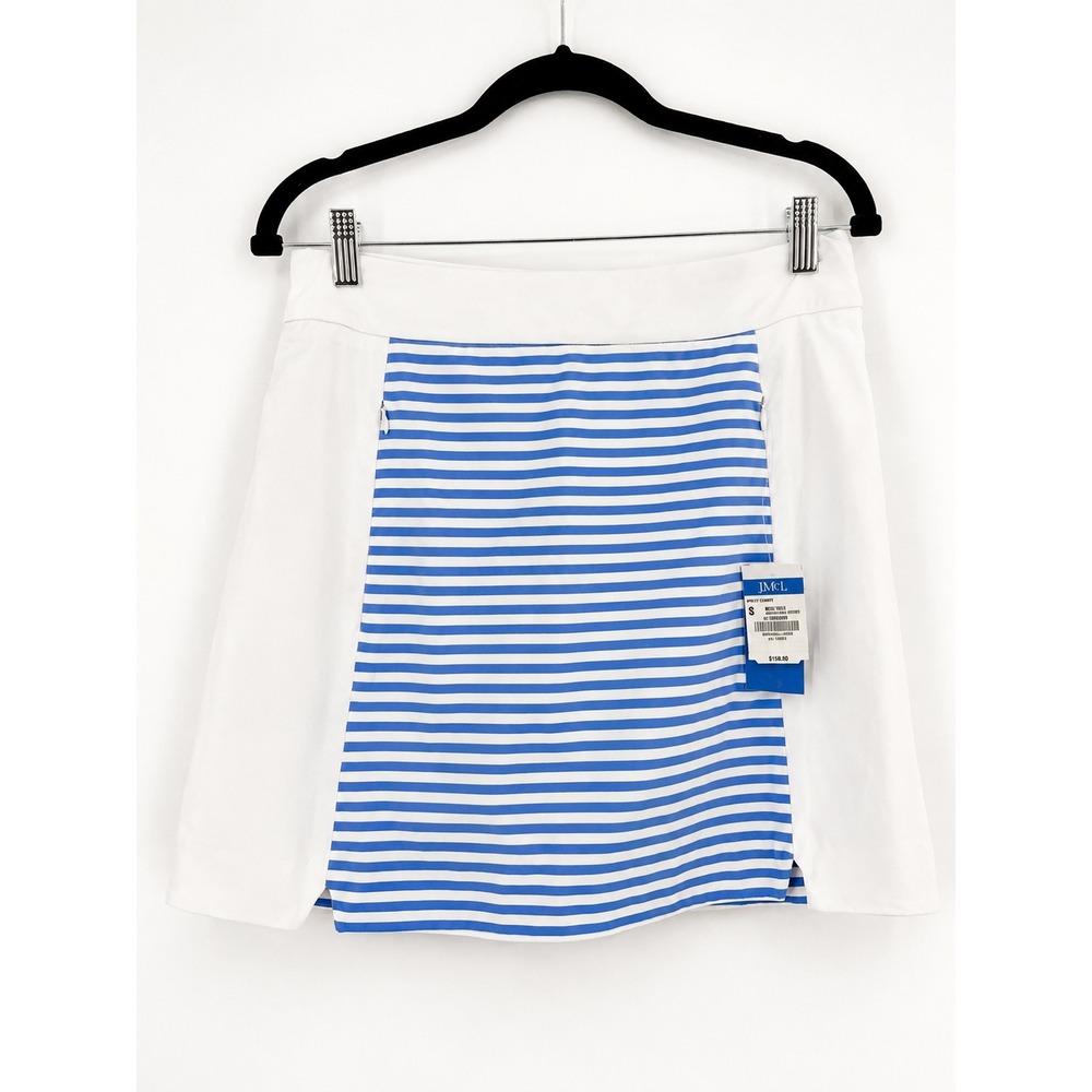 J.McLaughlin Ripley Skort Women S White Blue Striped Performance NWT Preppy